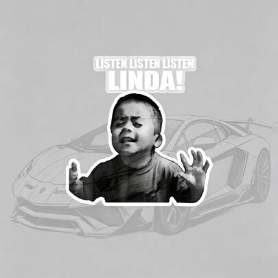 1/2/5 Piezas Calcomanías de Vinilo "Listen Linda", Pegatinas Decorativas Divertidas y Lindas, Adecuadas para Monopatines, Autos, Bicicletas, Portátiles, Scooters Eléctricos, Equipo de Exterior, Camiones, Hogar & Superficies Metálicas