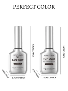 PERFECT COLOR Mirror Nail Kit, Base Coat And Powder Top Coat For Mirror Effect Nail Art, UV LED Gel Set Fall And Halloween Manicure - Easy  Starter - View 7