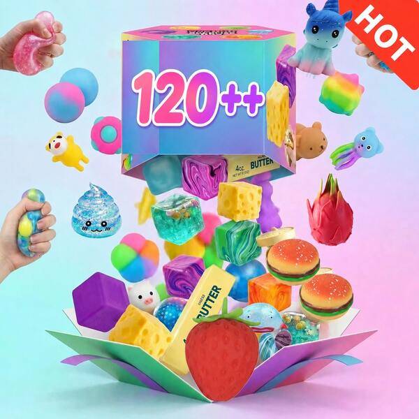 OBOVAY 1 set / 1 buah Mainan Penghilang Stres Kejutan dalam Kotak Buta, Berbagai Macam Mainan Lembut dan Kenyal untuk Diremas, Termasuk Hewan Lucu, Buah-buahan, Makanan Penutup, dan Mainan Kecil Berbentuk Unik, Pengiriman Acak, Lembut dan Kenyal, Dapat Diremas, Ditekan, Dikompresi, dan Diregangkan Berulang Kali (Pengiriman Satu Ukuran Acak Seperti yang Ter दिखाया pada Gambar)