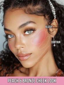 MISSLYN 2Pcs FLIRTY FLUSH Powder Blush & INTENSE TROPICAL Bronzing & Contouring Powder Set, Silky Blendable Pigment, Natural Warm Glow, Face Palette Cheek/Contour, Daily/Travel/Summer, Y2K/Soft Glam/Sun-Kissed/Tropical, Halloween Makeup - #02+#14 - View 2