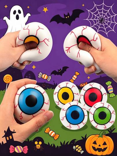 1pc Scary Eyeball Halloween Gift, Silicone Mold > Other Silicone Molds, Soft And Squishy, (Color/Style Randomly Shipped)