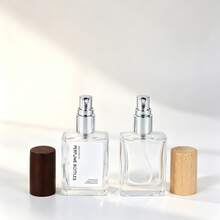 زجاجة عطر رذاذ فاخرة مربعة شفافة سعة 15 مل، قابلة لإعادة التعبئة والاستخدام، رذاذ ناعم، حاوية مستحضرات تجميل صغيرة محمولة مانعة للتسرب للسفر والمكتب والاستخدام اليومي وحملها في المحفظة وتخزين عينات مستحضرات التجميل، هدية مثالية للنساء - متعدد الألوان - مشاهدة 5