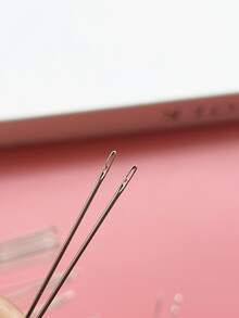 30pcs Side-Loading Self-Threading Needles With Large Eye Design, Paired With Faux Sandalwood Storage Needle Case, Easy Threading, Suitable For Clothing Repair, Embroidery, Fabric Crafts, Home Textile Mending, Daily Sewing DIY Accessories - Side-mounted Needle + Faux Sandalwood Needle Case - View 6