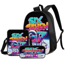 Astronaut Graffiti 2D Print 3 Pieces Backpack Set, Large Capacity Backpack, Crossbody Bag, Pencil Case, Adjustable Wide Strap, Breathable, Side Mesh Pocket Design, Daily Commute Storage Portable Casual Set - Printed Bag - View 1