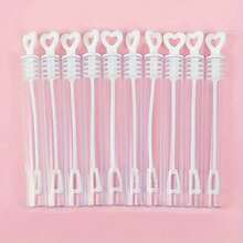 White Heart-Shaped Test Tube Bubble Wand, Solid Color Heart-Shaped Handheld Bubble Toy, Outdoor Play, Wedding Party Interactive Fun Small Gift - Multicolor - View 4