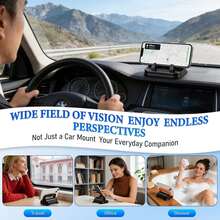 1pc 360 Degree Rotation Car Phone Holder, Temporary Parking Sign Holder Suitable For Dashboard Navigation Display, Two In One Multifunctional, Stable When Placed, Suitable For All Models, Made Of High-Quality ABS Material, Black Version, Hands-Free - A - View 4