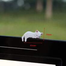 1pc Cute Cat Car Dashboard Ornament, ABS Material, Cartoon Mini Car Accessory Decoration, Suitable For Car And Screen Display - A - View 11