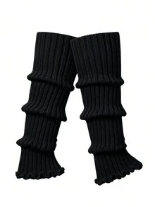 Knitted Leg Warmers, Solid Color Slouchy Boot Socks, Ribbed Knit Calf Socks Leg Covers For Women, Fall Winter Warm Leg Warmers Daily Wear - Multicolor - View 3