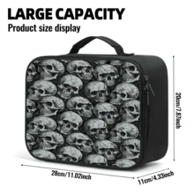 Halloween Series Multi-Style 2D Printed Tote Bag, Multiple Patterns Available, Long-Lasting Cold & Heat Insulation, Dual Zipper Large Capacity Handbag, Portable Tote Bag For Holiday Party, Commute, Picnic - Handbag - View 12