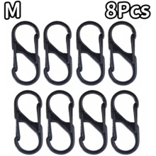 4/8Pcs Alloy Snap Lock Keychain, S-Shaped Alloy Carabiner, Suitable For Camping, Hiking And Other Activities - Multicolor - View 14