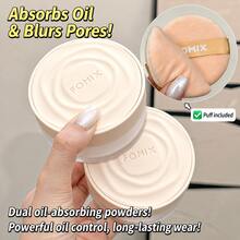FOMIX Loose Powder With Puff, Oil-Control Soft-Focus Face Powder, Lightweight Fine Matte Finish, Long-Lasting Sweat-Resistant Setting Powder, Pore-Blurring Transparent Powder, Suitable For Oily Skin, Daily Makeup And Touch-Ups - 02#White - View 7