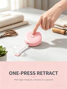 1pc Retractable Tape Measure, Used For Measuring Body Size, Sewing Soft Tape, Suitable For Fabric Cutting, Handmade Weight Loss Measurement, 60 Inch (1.5m) Double-Sided Ruler - A - View 7