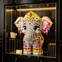 This 3467-Piece Building Block Crown Elephant Is Adorable And Cute, Making It A Perfect Gift And An Excellent Choice For Couples And Parents. The Assembly Difficulty Is High. It's A Perfect Gift For Christmas, Halloween, And The Back-To-School Season. - Multicolor - View 6