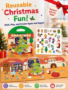 Quiet Time Busy Book With Jelly Stickers - Christmas And Halloween Theme Portable Learning, Suitable For & Toddler Activity Books - Multicolor - View 2