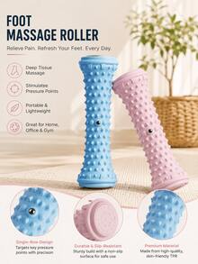 Plantar Fasciitis Foot Massage Roller, Deep Tissue Spiky Pressure Point Massager, Arch And Heel Relief Tool, Reflexology Muscle Recovery Roller, Portable Foot Care, Suitable For Home, Office, Gym, For Runners, Nurses, Long-Standing Workers, Father's Day, Christmas Gift - Multicolor - View 5