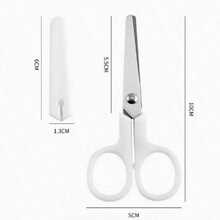 1pc Mini White Scissors, Portable Stainless Steel Blade Paper Cutter, Handmade Stationery, Office School Gift - Multicolor - View 4