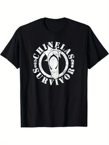 Humorvolles T-Shirt Geschenk mit Chinelas Hausschuhen für philippinische Überlebende Damen Oberteile - Schwarz - Übersicht 1