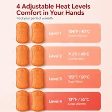 2-In-1 USB Rechargeable Portable Hand Warmer, 3 Adjustable Temperature Settings, Ideal For Travel And Skiing, Top Winter Gift For Halloween And Christmas, Perfect Warm Gift For Family, Friends, Partners And Colleagues - Orange - View 4