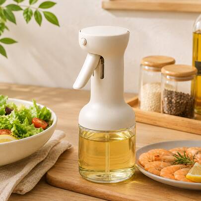 1pc Large Capacity Oil Spray Bottle, Even Mist, Light-Shielding Oil Sprayer, Keeps Fresh With Built-In Filter, Residue-Free