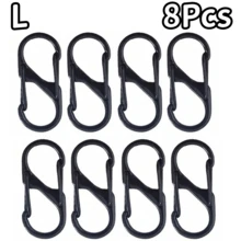 4/8Pcs Alloy Snap Lock Keychain, S-Shaped Alloy Carabiner, Suitable For Camping, Hiking And Other Activities - Multicolor - View 19