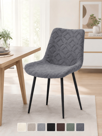 1pc Solid Color Restaurant Chair Cover, Nordic Style Curved Back Chair Slipcover, All-Season Elastic Chair Seat Cover, Suitable For Wedding, Banquet, Party