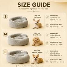 Comfortable Plush Sofa-Style Pet Bed, Suitable For Cats And Small Dogs, Soft Fluffy Round Cat & Dog Bed With Raised Edges, PP Cotton Filled Warm Sleeping Nest Mat, Indoor Pet Resting Bed - Light Grey - View 7