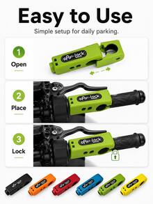 Kunci Stang Anti-Pencurian Universal (Kunci Gas/Rem); Cocok Untuk Skuter Listrik, Sepeda Motor, Sepeda, dan Sepeda Listrik. Desain Portabel, Pemasangan Mudah; Cocok Universal Untuk Sepeda, Sepeda Motor, dan Skuter. - Satu ukuran cocok untuk semua. - View 6