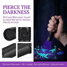 365nm UV Flashlight Black Light, Alonefire 5W High Power USB Rechargeable Ultraviolet Torch, Pet Urine & Ringworm Detector For Cat Dog Stain, Money Authentication, Scorpion Finding, Invisible Ink Check - Multicolor - View 11