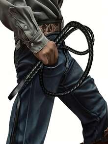Heavy-Duty Western Cowboy Whip With Ergonomic Handle And Whip Ring, Long Shaft Design, Suitable For Ballroom Dancing, Outdoor Horse Racing, Western Riding, Equestrian Training And Rodeo, Durable Multi-Function Training Whip With Realistic Cracking Sound - Multicolor - View 2
