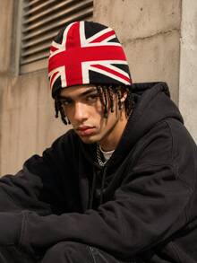 European Style Jacquard British Flag Knit Beanie, Autumn/Winter Unisex Warm Personalized Hip-Hop Beanie - Multicolor - View 3