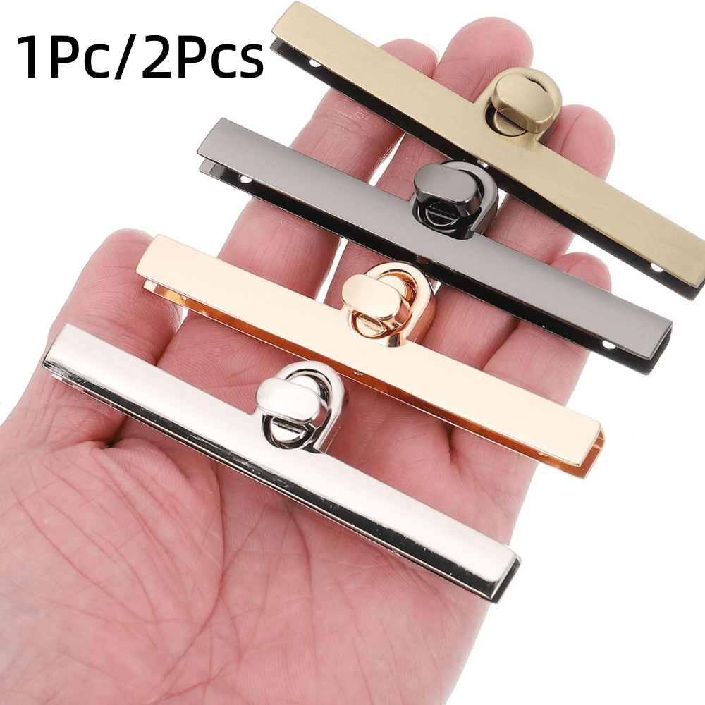1Pc/2Pcs Zinc Alloy Women's Bag Twist Lock, Rotating Long Bar Buckle, Bag Twist Lock Replacement Part, Hardware Accessories, Wallet Making, DIY Wallet Making - Multicolor - View 2