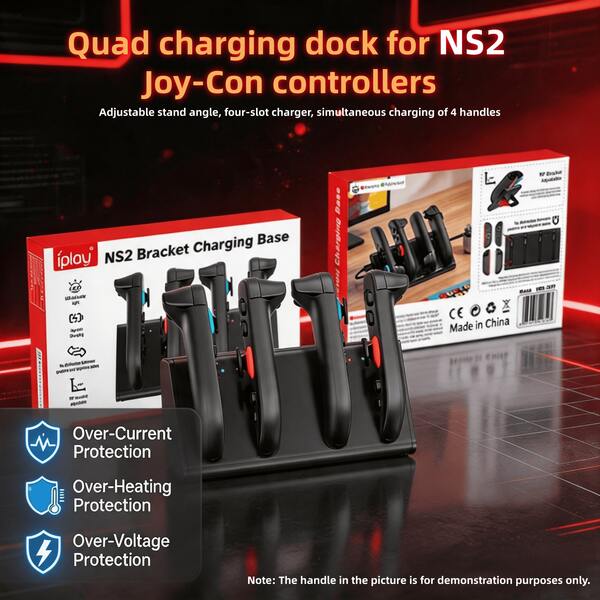 Iplay Compatible With Switch2 NS2 Joy-Con Controller 4-In-1 Charging Dock, 4 Controllers Simultaneous Charging, With Charging Indicator Light Storage Charging Stand