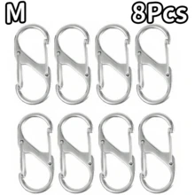 4/8Pcs Alloy Snap Lock Keychain, S-Shaped Alloy Carabiner, Suitable For Camping, Hiking And Other Activities - Multicolor - View 21