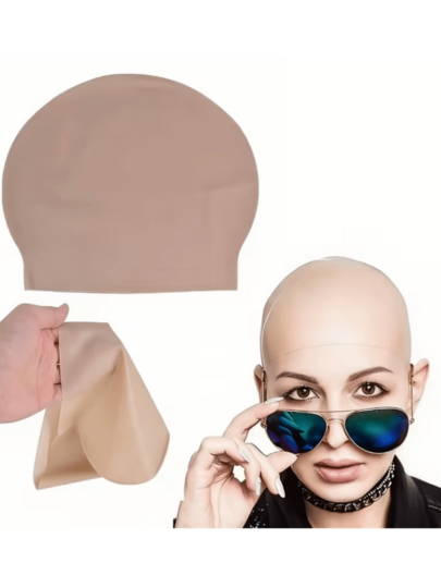 Realistic Bald Cap - Men's Latex Bald Wig, Lightweight And Comfortable, Suitable For Makeup Parties, Pranks, Stage Performances, Hairstyle Styling, Creative Props Or Various Events. Halloween Prop (Unisex)