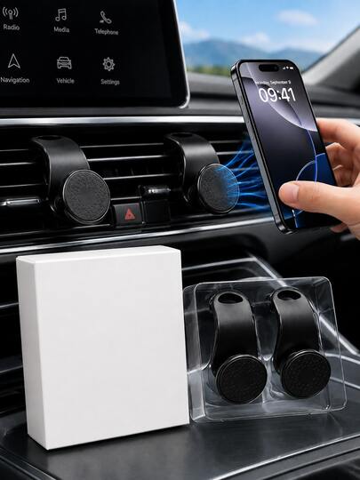 F20-1 Black/Silver/Gold/Red/Blue/2pcs ABS Plastic (ABS Resin) Car Phone Holder