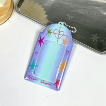 1 buah Pelindung Kartu Foto Idol Gradien Biru Y2K, Motif Hati & Bintang Buatan Tangan, Ukuran 3 Inci, IDOLME, Cocok untuk Foto Ukuran 3-3,5 Inci, Penyimpanan Kartu Album Idol, Wajib Dimiliki Penggemar Idol, Dapat Digunakan untuk Dekorasi Tas Ita, Gantungan Kunci, dll. - penutup kartu - View 9