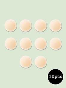 2/10pcs Solid Adhesive Nipple Covers, Invisible And Comfortable, Compact And Portable, Suitable For Beach Trips And Travel, Compatible With Dresses, Camisoles And Bikinis - Multicolor - View 18