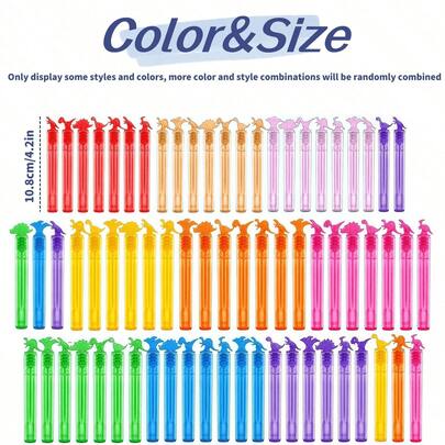 Cartoon Dinosaur Test Tube Bubble Wand, Multiple Dinosaur Character Bubble Sticks, Outdoor Play Party Interactive Toy, Birthday Party Atmosphere Toy