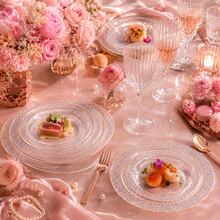 50/25/10pcs (7.5in/10.25in) Transparent Rose Gold Diamond Pattern Plates, Reusable And Washable, Ideal For Family Gatherings, Outdoor Picnics, Team Building Activities, Also Suitable For Parties, Weddings, Birthdays, Proms, Dinners, Halloween, Christmas. Tableware, Serving Tray, Birthday Plate, Plate, Tableware, Divided Plate, Dinner Plates, Reusable Plastic Plates. - View 5