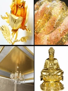 100 Sheets Value Gold Foil Paper DIY Art Craft Paper Collage Handmade Home Decor Back To School Supplies - Multicolor - View 4