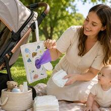 Flip-Top Diaper Disposal Bag, Can Be Hung On Stroller Or Car, Suitable For Shopping And Travel - Multicolor - View 3