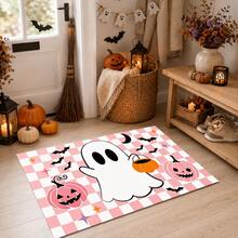 1/2pcs Halloween Ghost & Pumpkin Pattern, Vintage Diatomaceous Earth Mat, Super Absorbent, Non-Slip, Perfect For Bathroom, Kitchen And Dining Room, Quick Drying, Machine Washable, Perfect Gift For Home Decor And Bathroom Mat - Multicolor - View 4