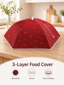 Large Round Foldable Vegetable Cover - Carbon Steel Frame With Fabric, Suitable For Kitchen Countertop And Dining Table Protection, Dust-Proof, Heat Retention, Vegetable Storage, Decorative Kitchenware, Sturdy Structure, Ideal For Cooking Enthusiasts, Fashionable Kitchenware, Durable Material, Food Protection Cover, Home Chefs - Multicolor - View 16