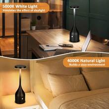 1/2PCS Rechargeable Wine Bottle Table Lamp, Dimmable LED Night Light With Adjustable Color Temperature, Creative Cordless Decorative Lamp For Bedroom, Dining Room, Patio, Bedside And Desktop Decor - Black - View 9