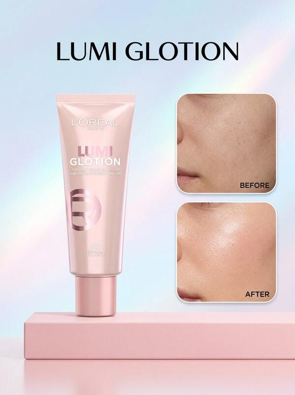 L’Oreal Paris Lumi Glotion 901 Fair 40 Ml – Glow Enhancer, Illuminating, For Fair Skin Tones, Fair, Glycerin, Suitable For Daily Face And Body Makeup