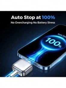 140W Type-C 快充自動斷電充電器,磁吸彈出式充電接口,100% 滿電自動斷電電源適配器,旅行必備,夜間充電 - 彩色 - 查看 6