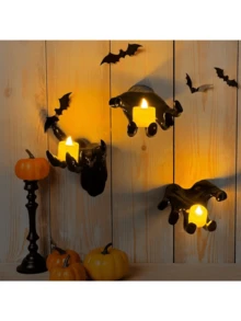 3Pcs Premium Halloween Demon Hand Wall Candle Sconce Set Gothic Spooky Tealight Holder Home Party Decor - Multicolor - View 10