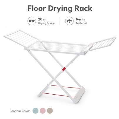 Freestanding Resin Clothes Drying Rack, Foldable Laundry Airer, Random Color