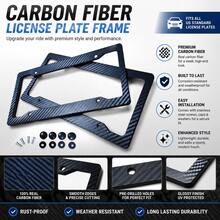 Carbon Fiber License Plate Frame – Sleek, Durable & Universal Fit For Cars, SUVs & Trucks (2 Packs With Mounting Hardware) - A - View 6
