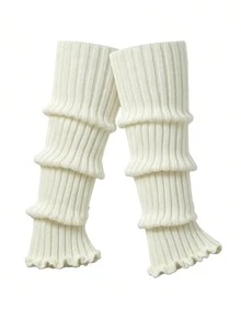Knitted Leg Warmers, Solid Color Slouchy Boot Socks, Ribbed Knit Calf Socks Leg Covers For Women, Fall Winter Warm Leg Warmers Daily Wear - Multicolor - View 10